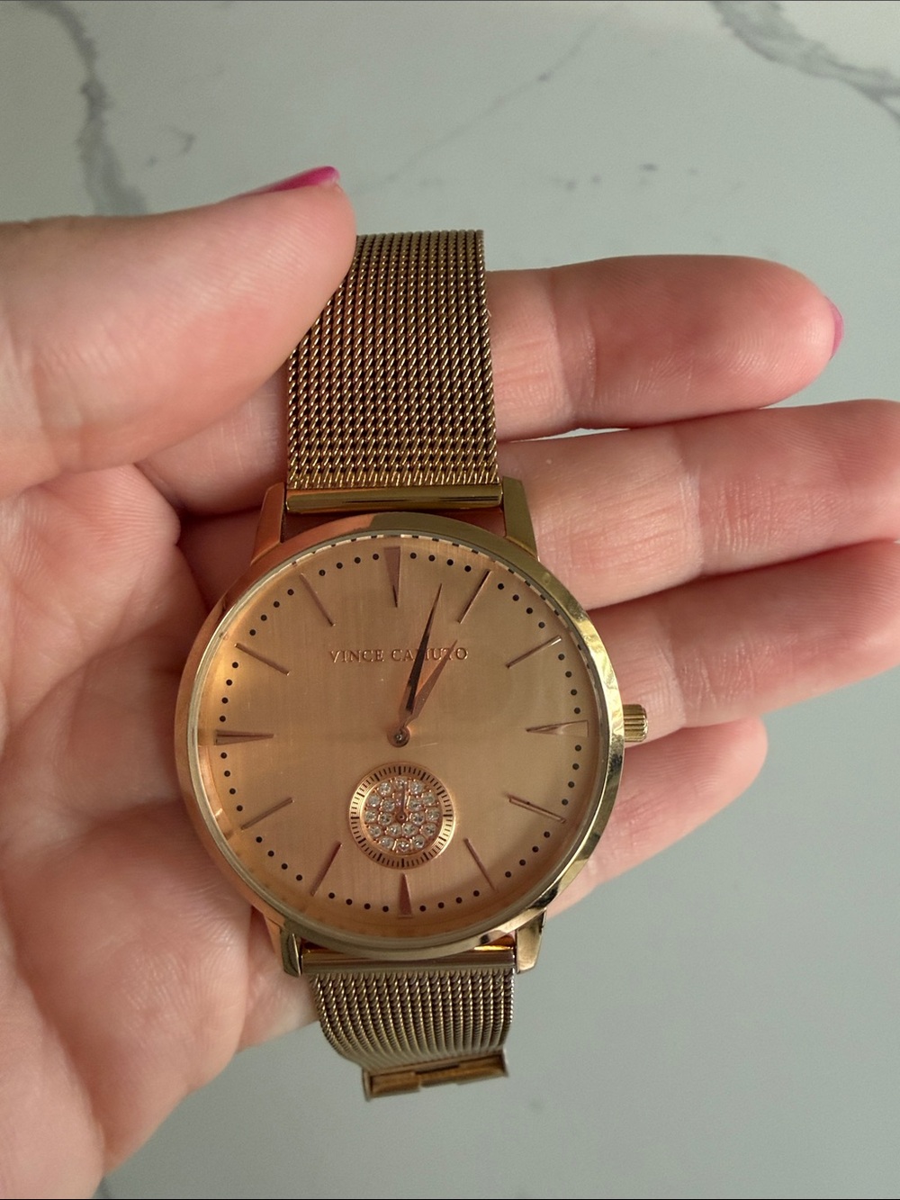 Vince Camuto Gold Mesh Bracelet Watch